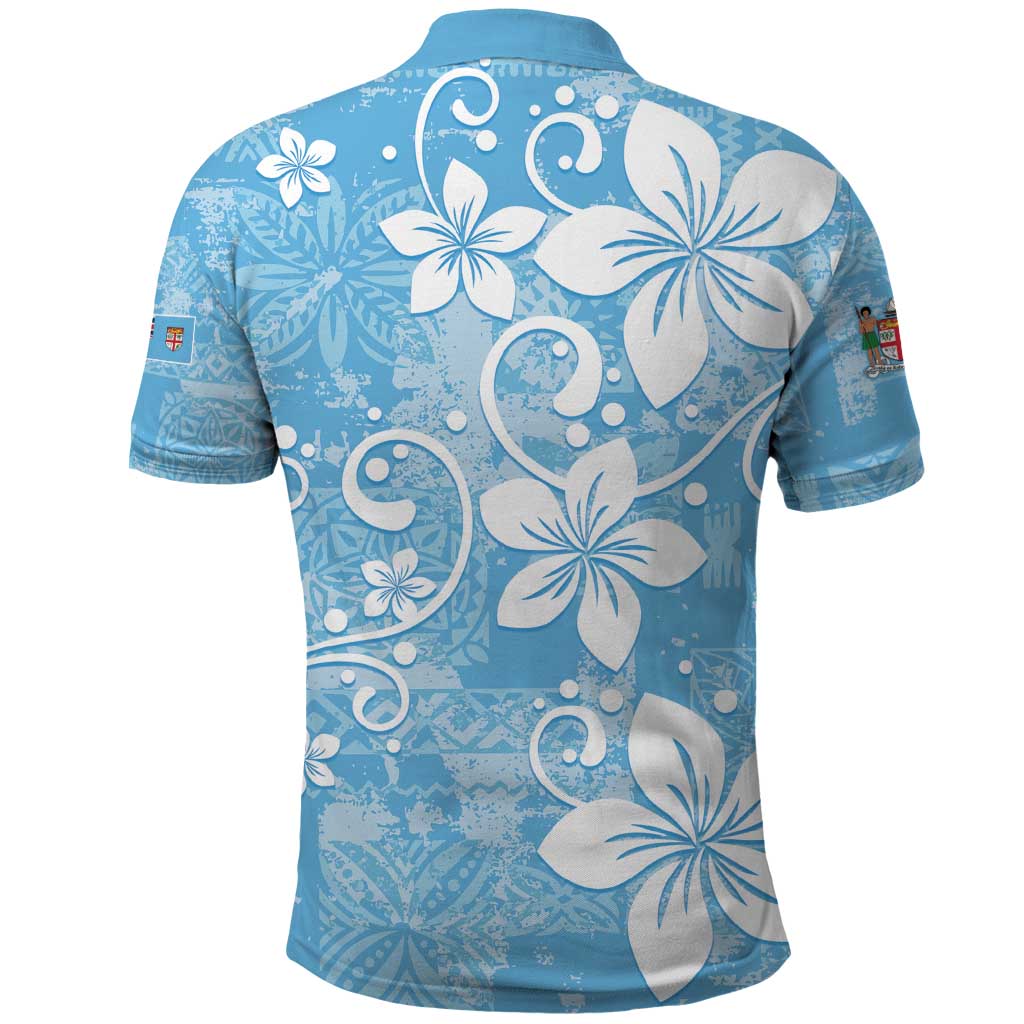 Fiji Tapa Pattern Polo Shirt Plumeria Floral LT01 - Polynesian Pride