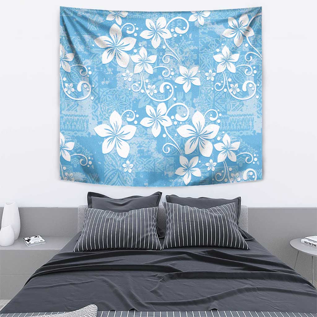 Fiji Tapa Pattern Tapestry Plumeria Floral LT01 - Polynesian Pride