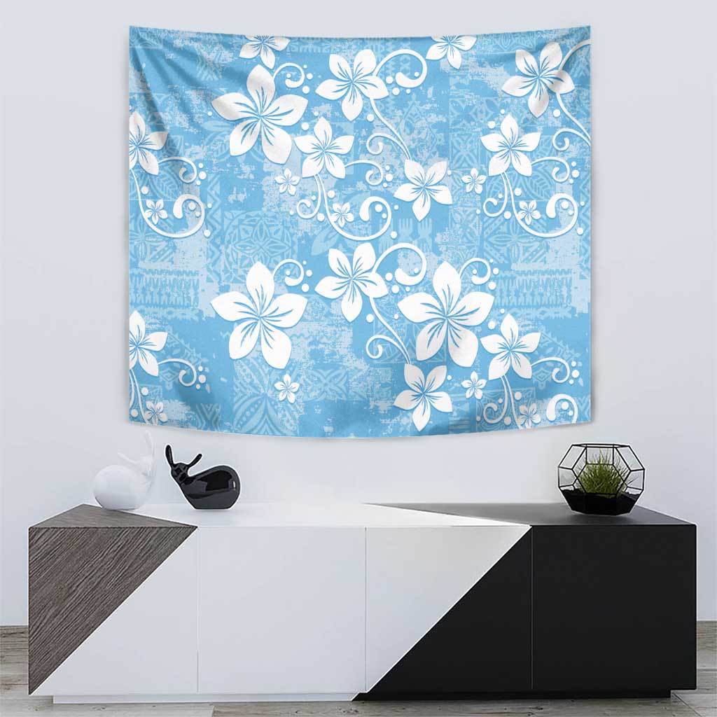 Fiji Tapa Pattern Tapestry Plumeria Floral LT01 - Polynesian Pride