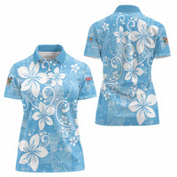 Fiji Tapa Pattern Women Polo Shirt Plumeria Floral LT01 - Polynesian Pride