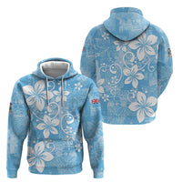 Fiji Tapa Pattern Zip Hoodie Plumeria Floral