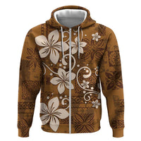 Plumeria Floral Tapa Pattern Vintage Gold Hoodie