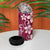Plumeria Floral Tapa Pattern Ruby Pink 4 in 1 Can Cooler Tumbler