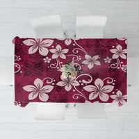 Plumeria Floral Tapa Pattern Ruby Pink Tablecloth LT01 Pink - Polynesian Pride