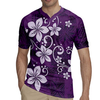 Plumeria Floral Tapa Pattern Amethyst Purple Rugby Jersey