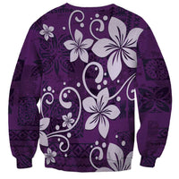 Plumeria Floral Tapa Pattern Amethyst Purple Sweatshirt