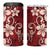 Plumeria Floral Tapa Pattern Oxblood Red 4 in 1 Can Cooler Tumbler