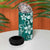 Plumeria Floral Tapa Pattern Crystal Teal 4 in 1 Can Cooler Tumbler