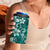 Plumeria Floral Tapa Pattern Crystal Teal 4 in 1 Can Cooler Tumbler