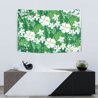 Green Hawaiian Hibiscus Monstera Tapestry Grunge Stylized LT01 - Polynesian Pride