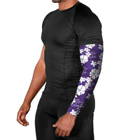 Purple Hawaiian Hibiscus Monstera Arm Sleeves Grunge Stylized LT01 - Polynesian Pride