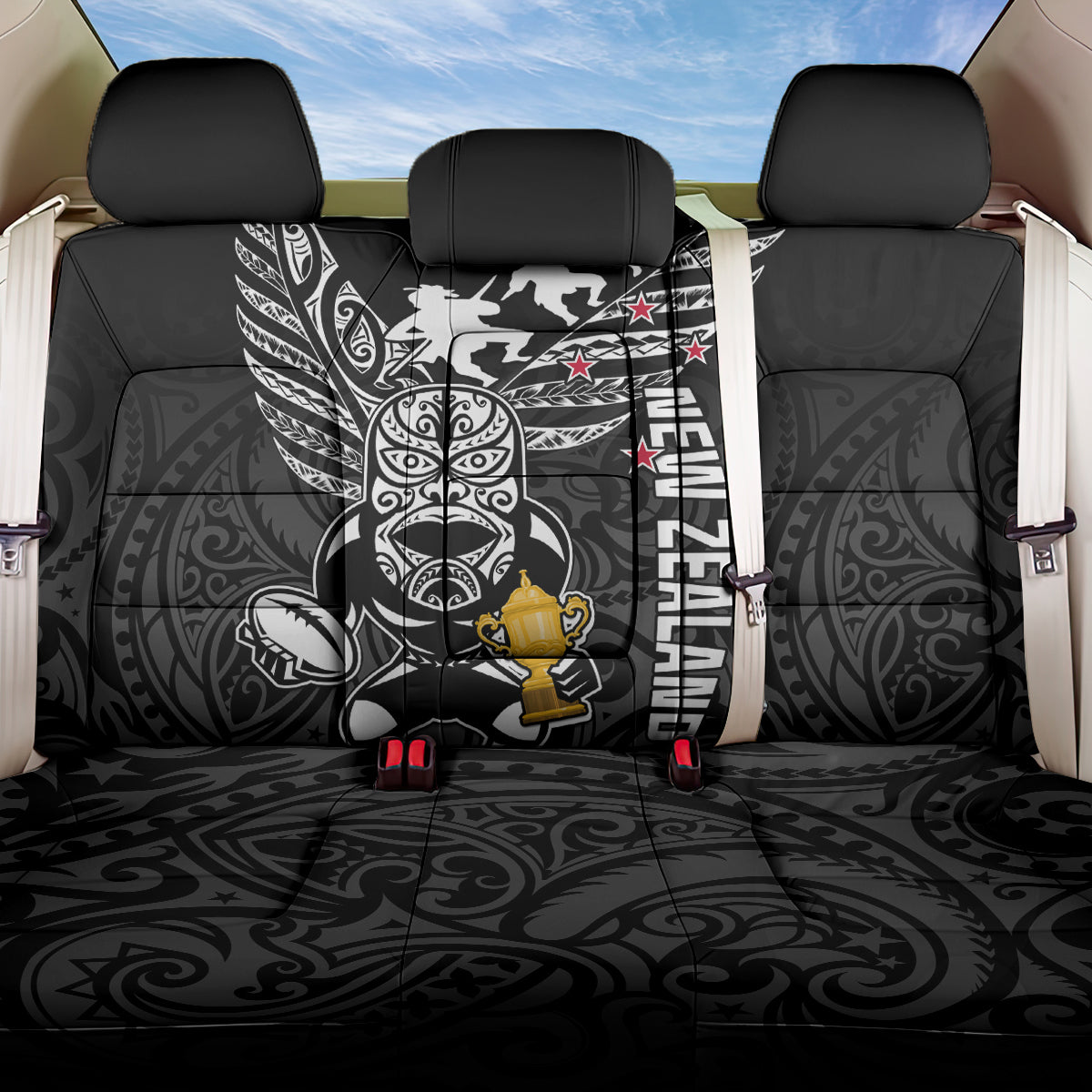 New Zealand Silver Fern Rugby Back Car Seat Cover Aotearoa Champion 2023 World Cup