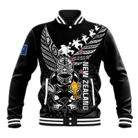 Custom New Zealand Silver Fern Rugby Baseball Jacket Aotearoa Champion 2023 World Cup LT01 Unisex Black - Polynesian Pride
