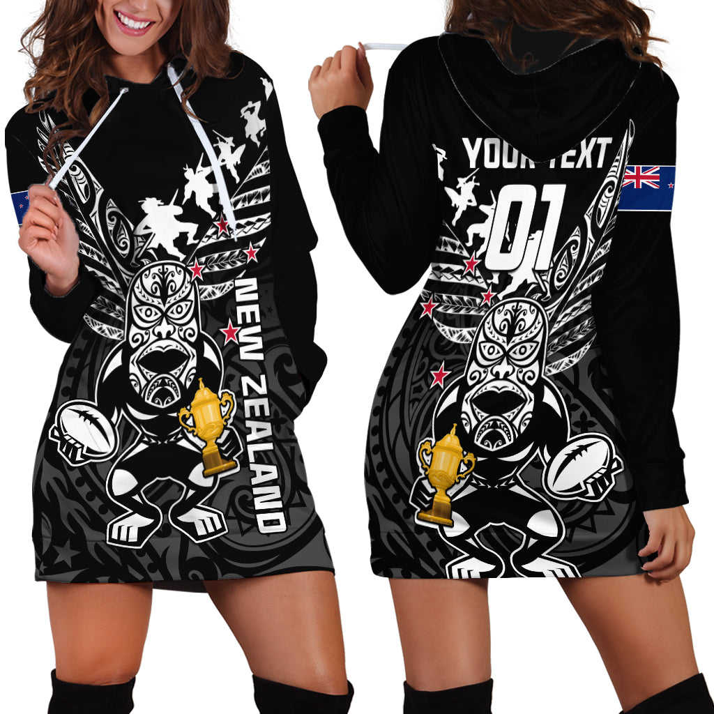 Custom New Zealand Silver Fern Rugby Hoodie Dress Aotearoa Champion 2023 World Cup LT01 - Polynesian Pride