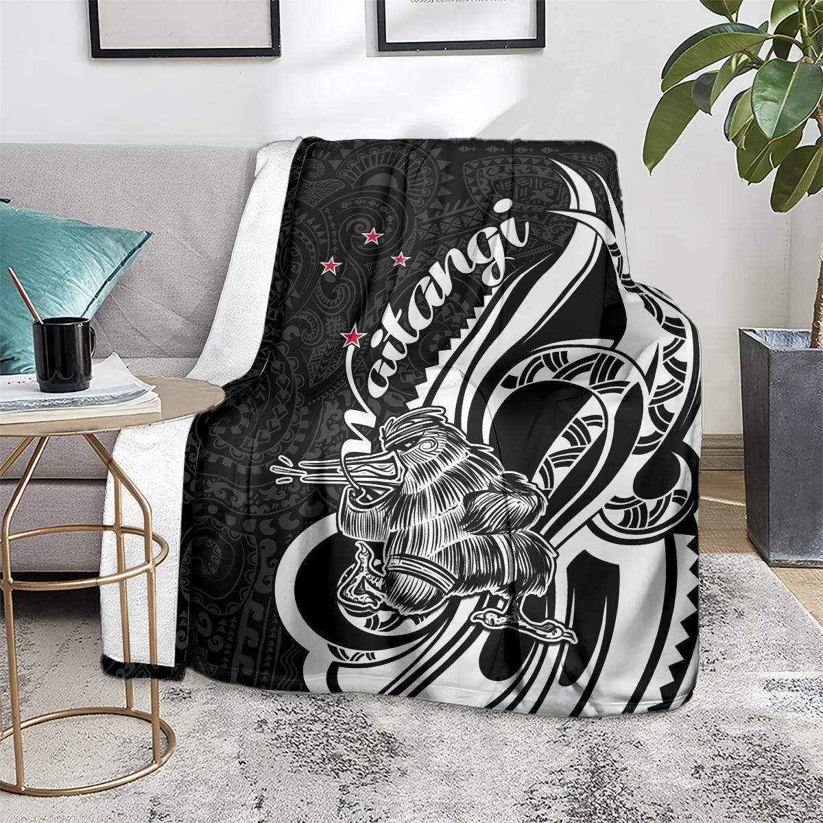 New Zealand Waitangi Day Blanket Aotearoa Te Tiriti O Waitangi Kiwi Black Version LT01 - Polynesian Pride