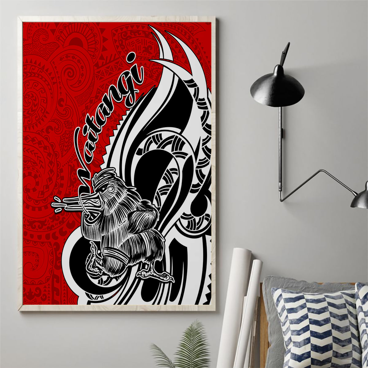 New Zealand Waitangi Day Canvas Wall Art Aotearoa Te Tiriti O Waitangi Kiwi Red Version LT01 - Polynesian Pride