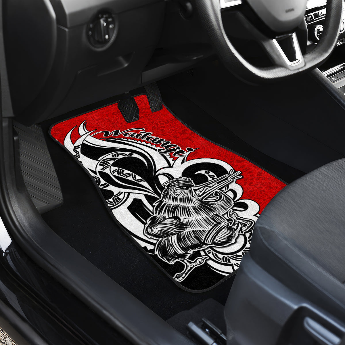 New Zealand Waitangi Day Car Mats Aotearoa Te Tiriti O Waitangi Kiwi Red Version LT01 - Polynesian Pride