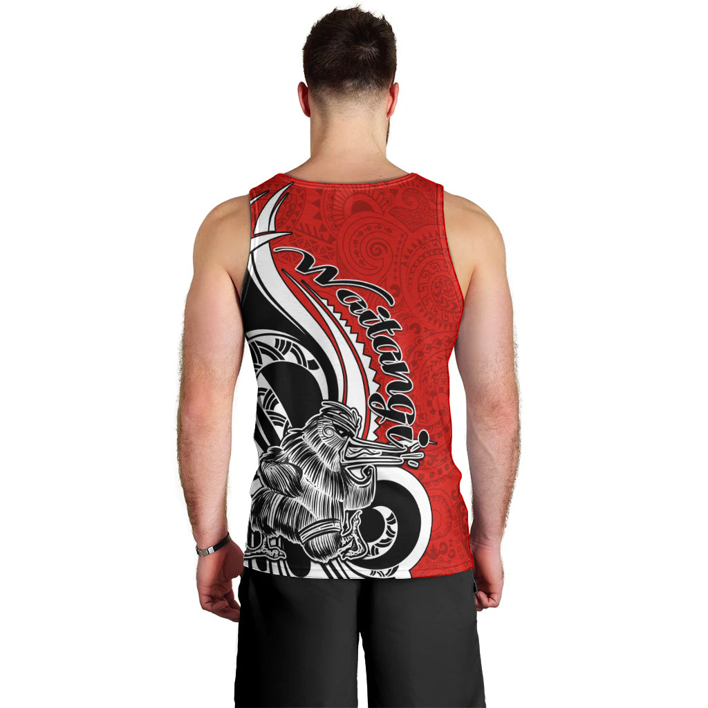 New Zealand Waitangi Day Men Tank Top Aotearoa Te Tiriti O Waitangi Kiwi Red Version LT01 - Polynesian Pride