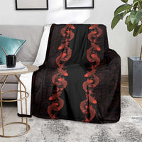 Hawaii Japan Koi Fish Red Blanket Tapa Pattern LT01 - Polynesian Pride
