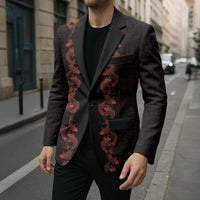 Hawaii Japan Koi Fish Red Blazer Tapa Pattern LT01 - Polynesian Pride