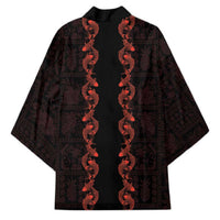 Hawaii Japan Koi Fish Red Kimono Tapa Pattern - Polynesian Pride