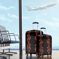 Hawaii Japan Koi Fish Red Luggage Cover Tapa Pattern LT01 - Polynesian Pride