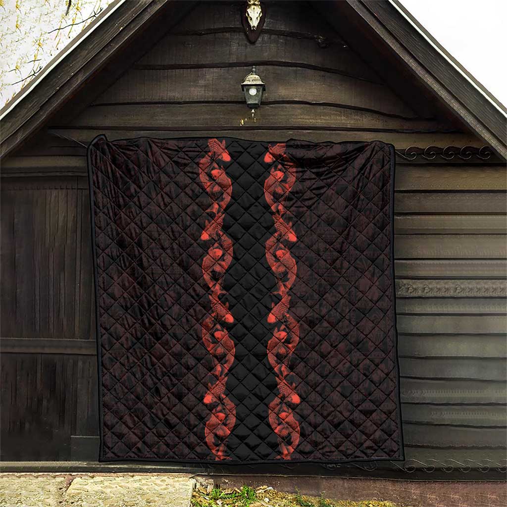 Hawaii Japan Koi Fish Red Quilt Tapa Pattern LT01 - Polynesian Pride