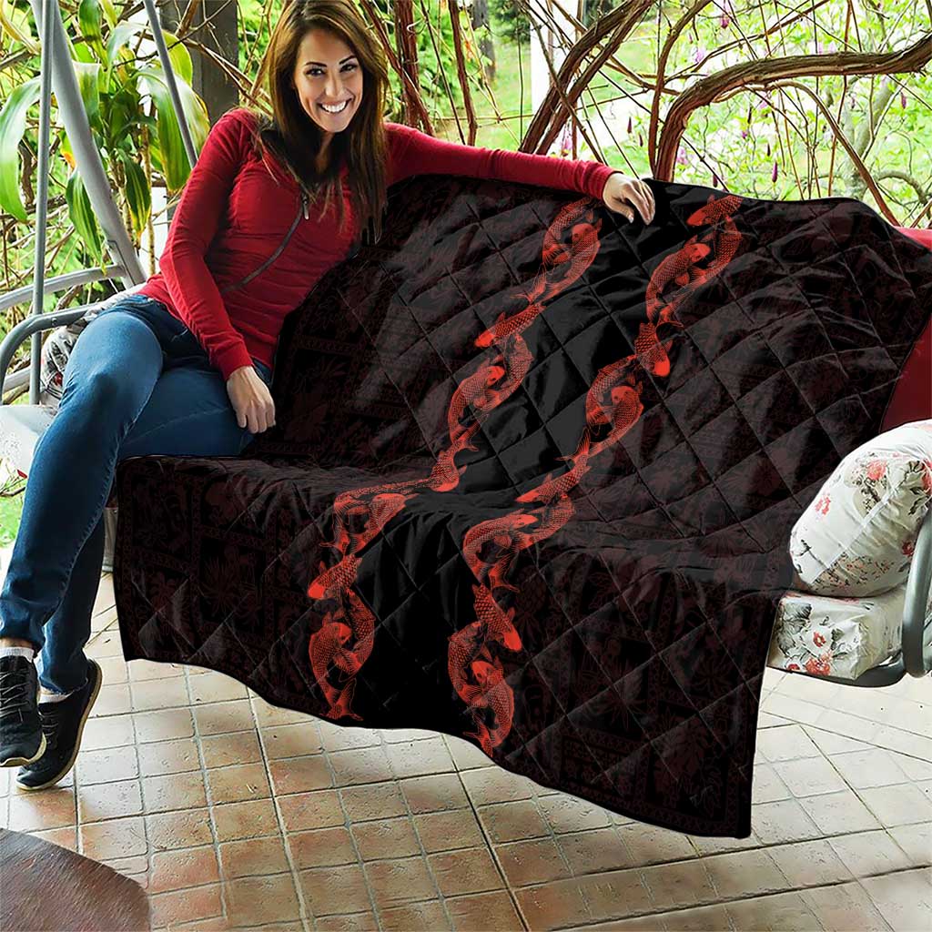Hawaii Japan Koi Fish Red Quilt Tapa Pattern LT01 - Polynesian Pride