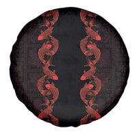 Hawaii Japan Koi Fish Red Spare Tire Cover Tapa Pattern LT01 - Polynesian Pride