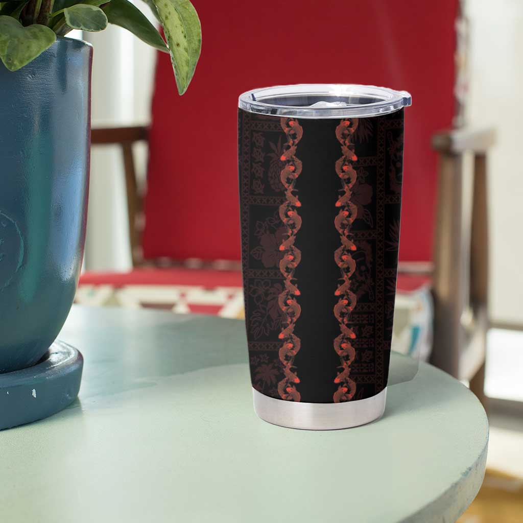 Hawaii Japan Koi Fish Red Tumbler Cup Tapa Pattern LT01 - Polynesian Pride