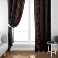 Hawaii Japan Koi Fish Red Window Curtain Tapa Pattern LT01 - Polynesian Pride