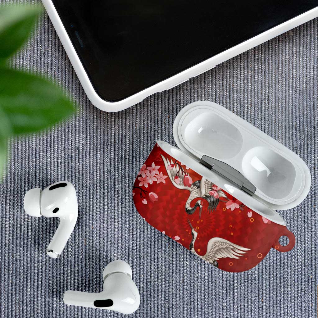Hawaii Japan Cranes Sakura Flower Red AirPods Case Japan Heritage Spirit LT01 - Polynesian Pride