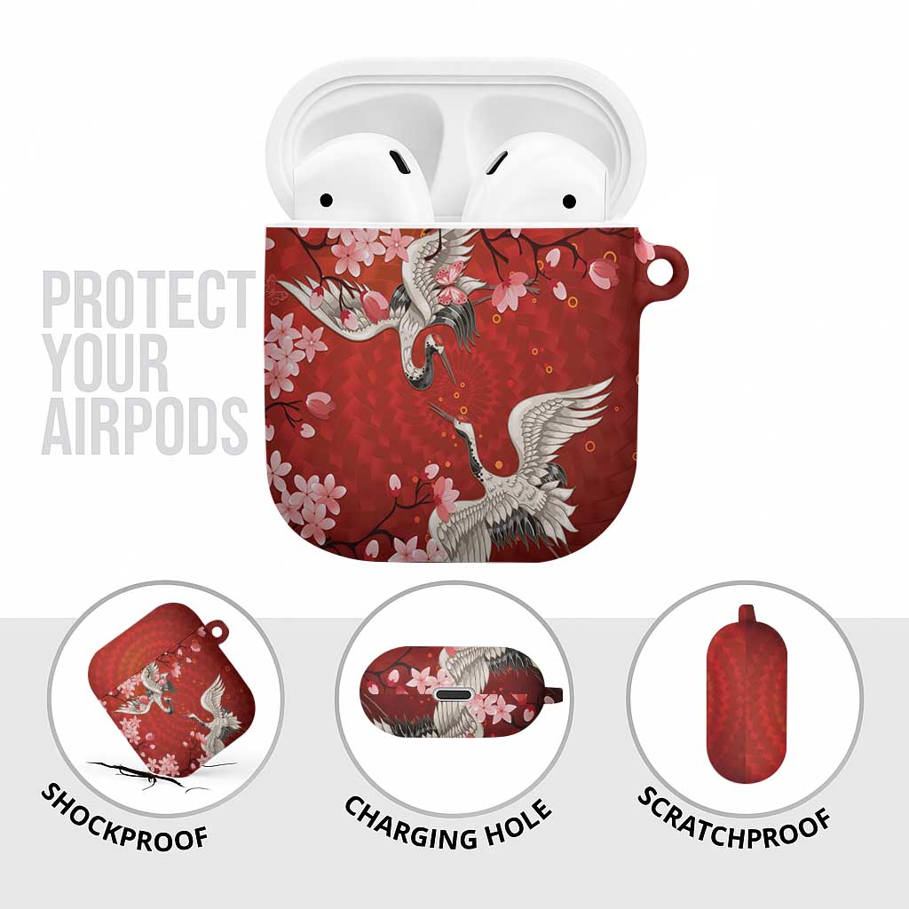 Hawaii Japan Cranes Sakura Flower Red AirPods Case Japan Heritage Spirit LT01 - Polynesian Pride