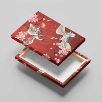 Hawaii Japan Cranes Sakura Flower Red Canvas Wall Art Japan Heritage Spirit LT01 - Polynesian Pride