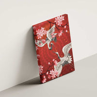 Hawaii Japan Cranes Sakura Flower Red Canvas Wall Art Japan Heritage Spirit LT01 - Polynesian Pride