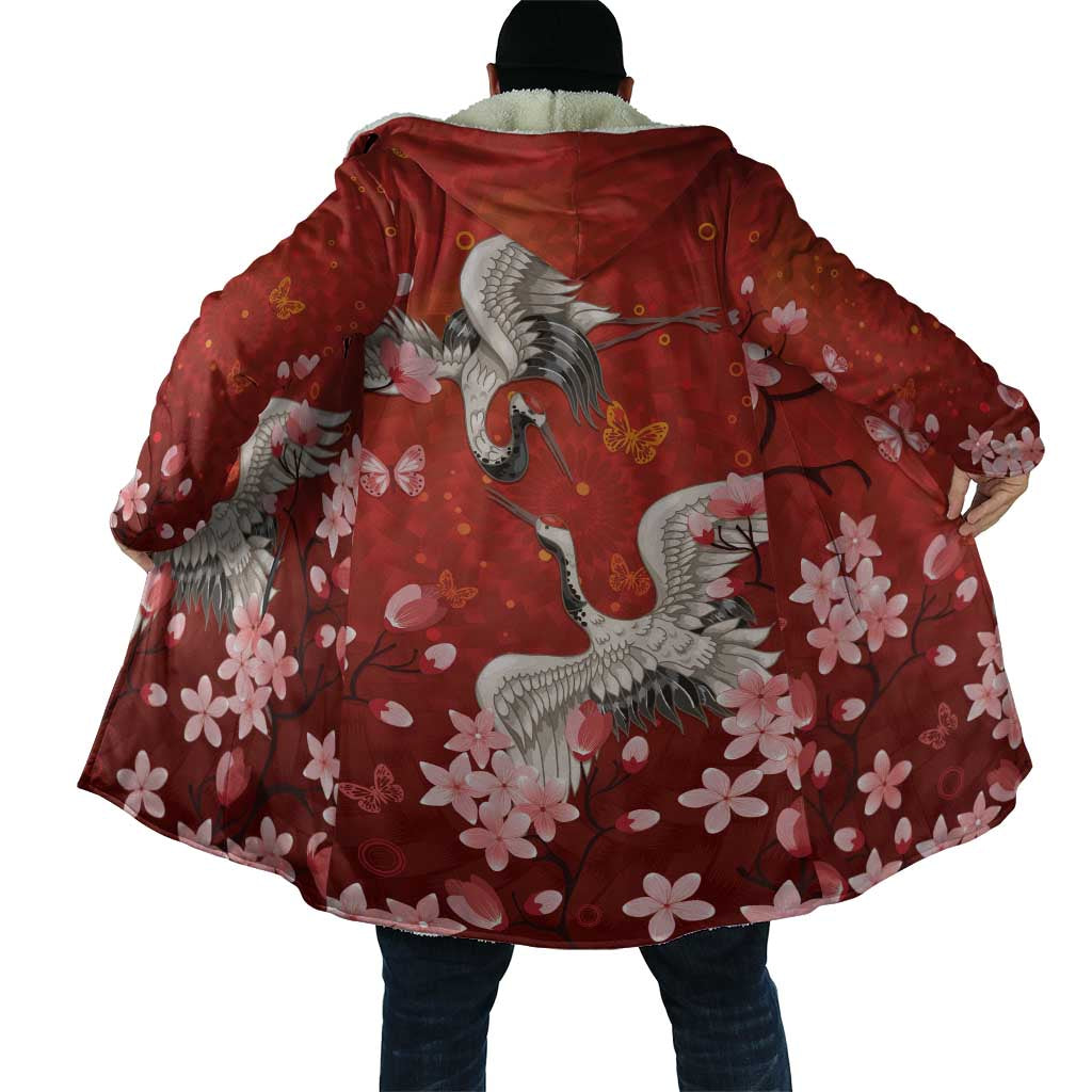 Hawaii Japan Cranes Sakura Flower Red Cloak Japan Heritage Spirit LT01 - Polynesian Pride