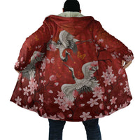 Hawaii Japan Cranes Sakura Flower Red Cloak Japan Heritage Spirit LT01 - Polynesian Pride