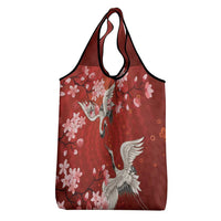 Hawaii Japan Cranes Sakura Flower Red Grocery Bag Japan Heritage Spirit LT01 - Polynesian Pride