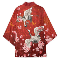 Hawaii Japan Cranes Sakura Flower Red Kimono Japan Heritage Spirit LT01 - Polynesian Pride