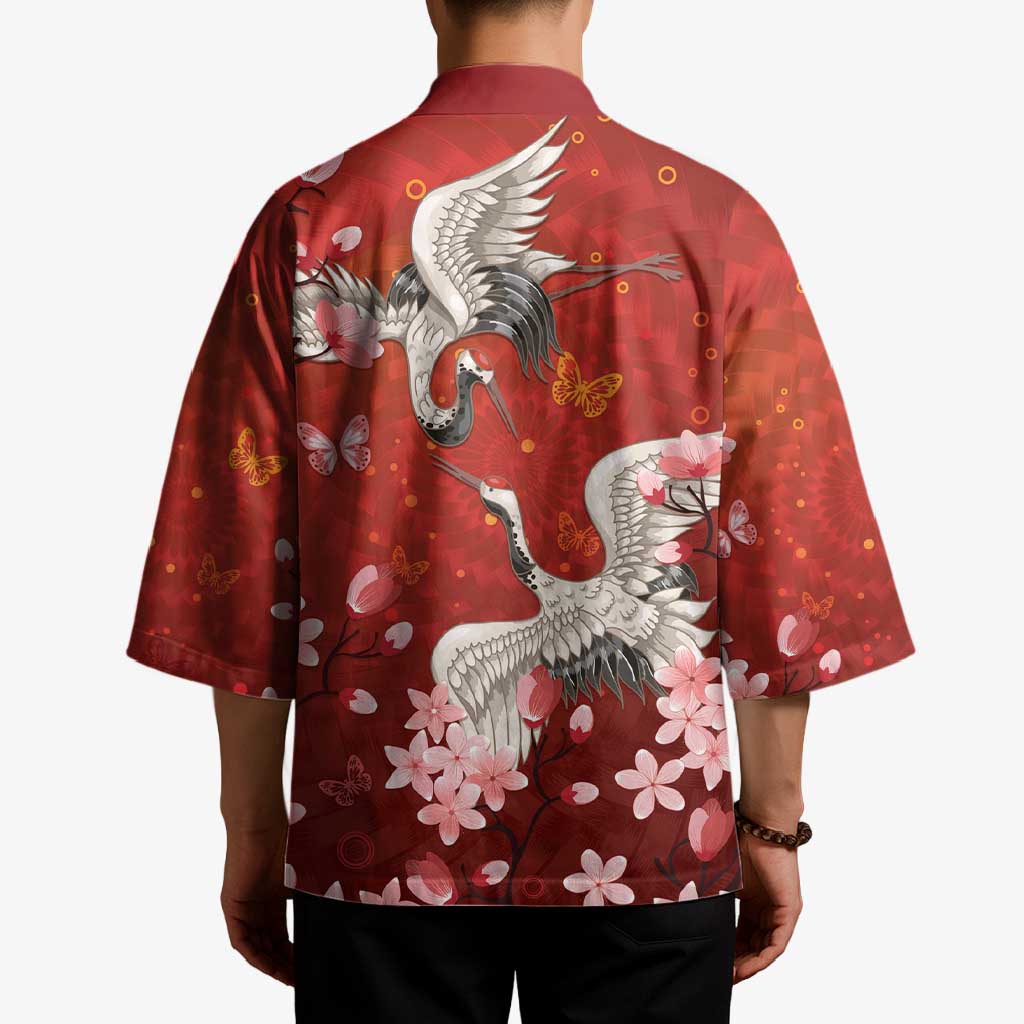 Hawaii Japan Cranes Sakura Flower Red Kimono Japan Heritage Spirit LT01 - Polynesian Pride