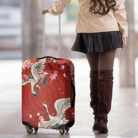 Hawaii Japan Cranes Sakura Flower Red Luggage Cover Japan Heritage Spirit LT01 - Polynesian Pride