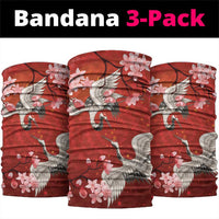 Hawaii Japan Cranes Sakura Flower Red Neck Gaiter Japan Heritage Spirit LT01 package One Size: 25*50cm Red - Polynesian Pride