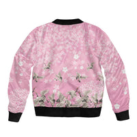 Cranes Sakura Floral Pink Pastel Bomber Jacket Hawaii Japan Culture LT01 - Polynesian Pride