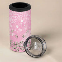 Cranes Sakura Floral Pink Pastel 4 in 1 Can Cooler Tumbler Hawaii Japan Culture LT01 - Polynesian Pride