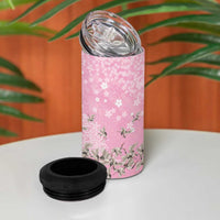 Cranes Sakura Floral Pink Pastel 4 in 1 Can Cooler Tumbler Hawaii Japan Culture LT01 - Polynesian Pride