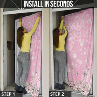 Cranes Sakura Floral Pink Pastel Door Cover Hawaii Japan Culture LT01 - Polynesian Pride