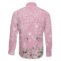 Cranes Sakura Floral Pink Pastel Family Matching Mermaid Dress and Hawaiian Shirt Hawaii Japan Culture - Polynesian Pride