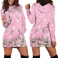 Cranes Sakura Floral Pink Pastel Hoodie Dress Hawaii Japan Culture LT01 - Polynesian Pride