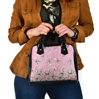 Cranes Sakura Floral Pink Pastel Shoulder Handbag Hawaii Japan Culture - Polynesian Pride