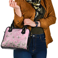 Cranes Sakura Floral Pink Pastel Shoulder Handbag Hawaii Japan Culture - Polynesian Pride